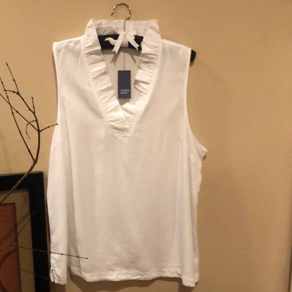 White sleeveless blouse, size XXL